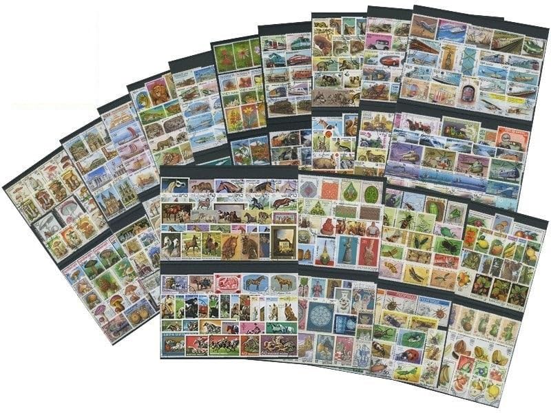 PULKO HistorY 1970 100 Çeşit Damgalı Tematik Lot, Profesyonel Kutulama, Şeffaf Asetat Ambalajlı, Kartelalar Üzerine Dizili, 4 Ayaklı Hayvanlar