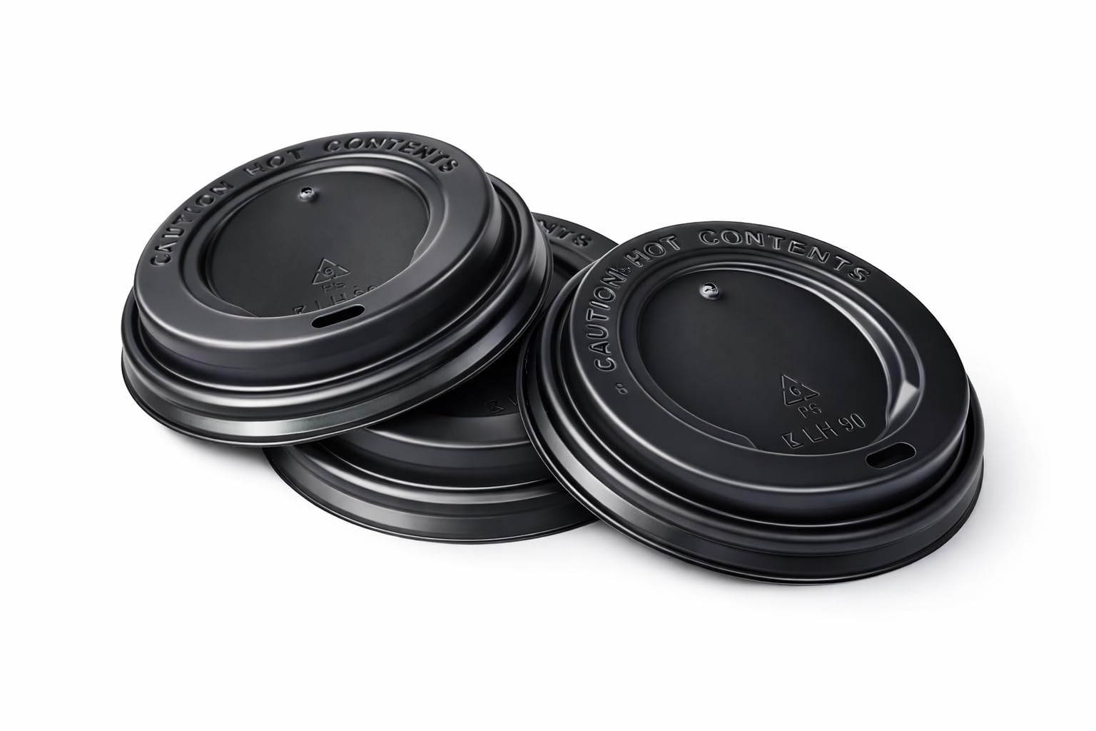 Inoverse 500 Stück Kaffeebecher Deckel Ø 80 mm – Auslaufsicher Kunststoffdeckel für Pappbecher, Schwarz, Coffee To Go, Becherdeckel