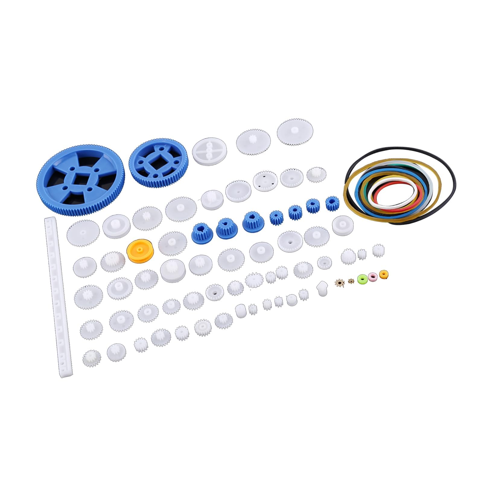 Fafeicy Set Ingranaggi in Plastica, Ingranaggi Motore Elettrico 12v, Kit Viti Senza Fine per Puleggia, Set Ingranaggi per Corona, Parti Giocattoli per Robot Giocattolo(80 Gear Packages)