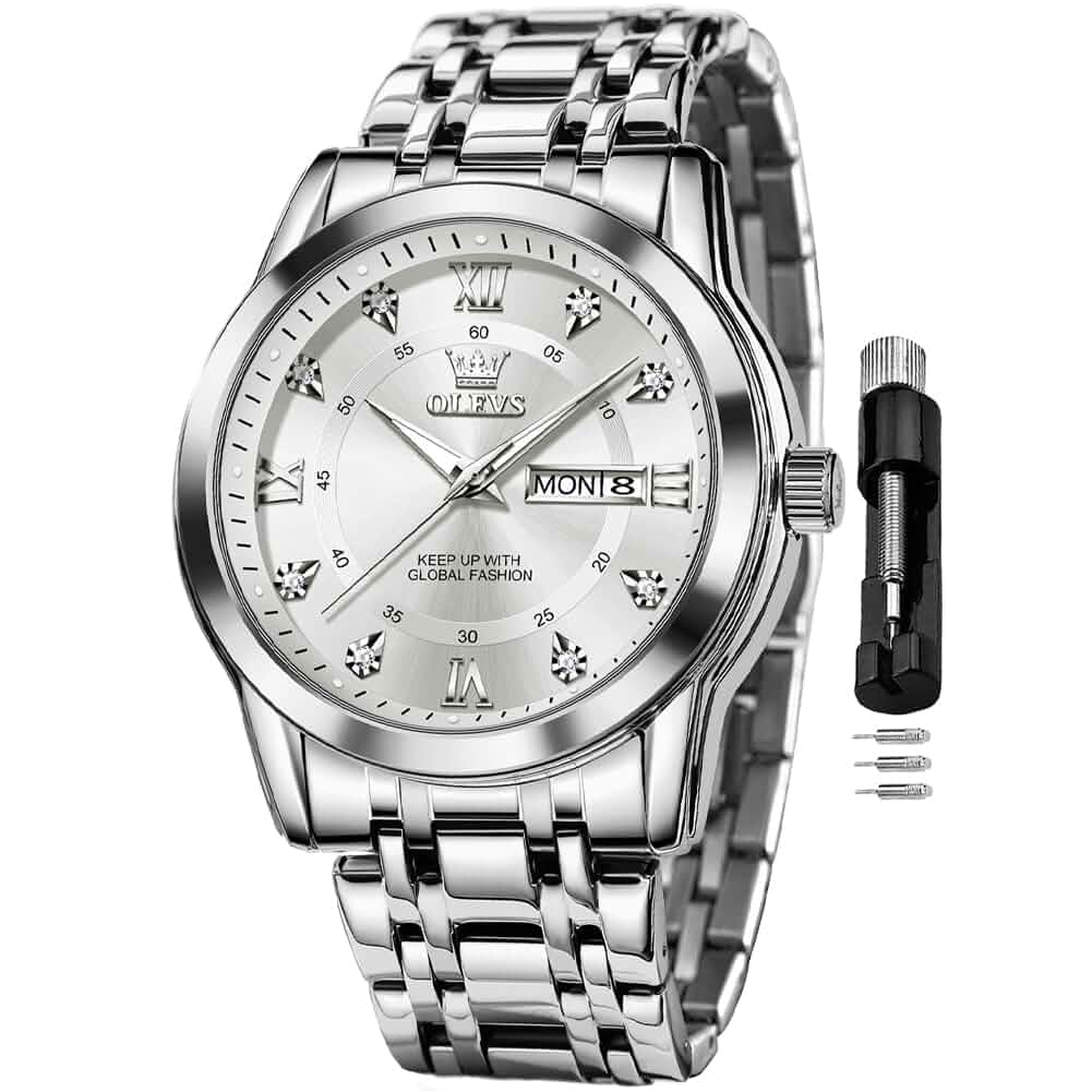 OLEVS Watch for Men Classic Business Dress Stainless Steel Men Watch Stainless Steel