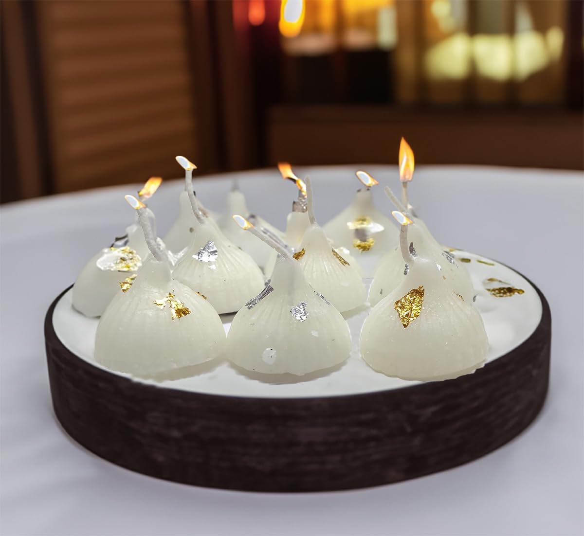 BITONA® 6 pc Diwali Decorative Modak -Shaped Soy Wax Candles - Set of 6 pc Box for Festive Gifting and Home Decoration