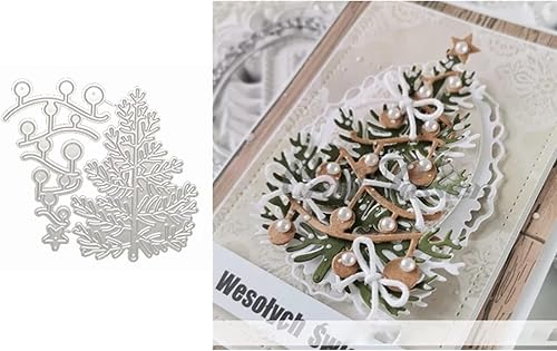 Troqueles de metal para árbol de Navidad, troqueles de corte ligero para árbol de Navidad, plantillas de corte para álbumes de recortes, fotos,
