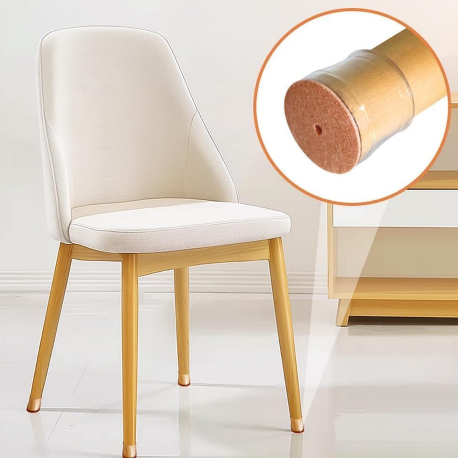 Protectores de suelo para patas de silla con base de fieltro grueso, 16 patas de goma para reducción de ruido y protección completa en suelos de madera y azulejos, accesorios ideales para muebles