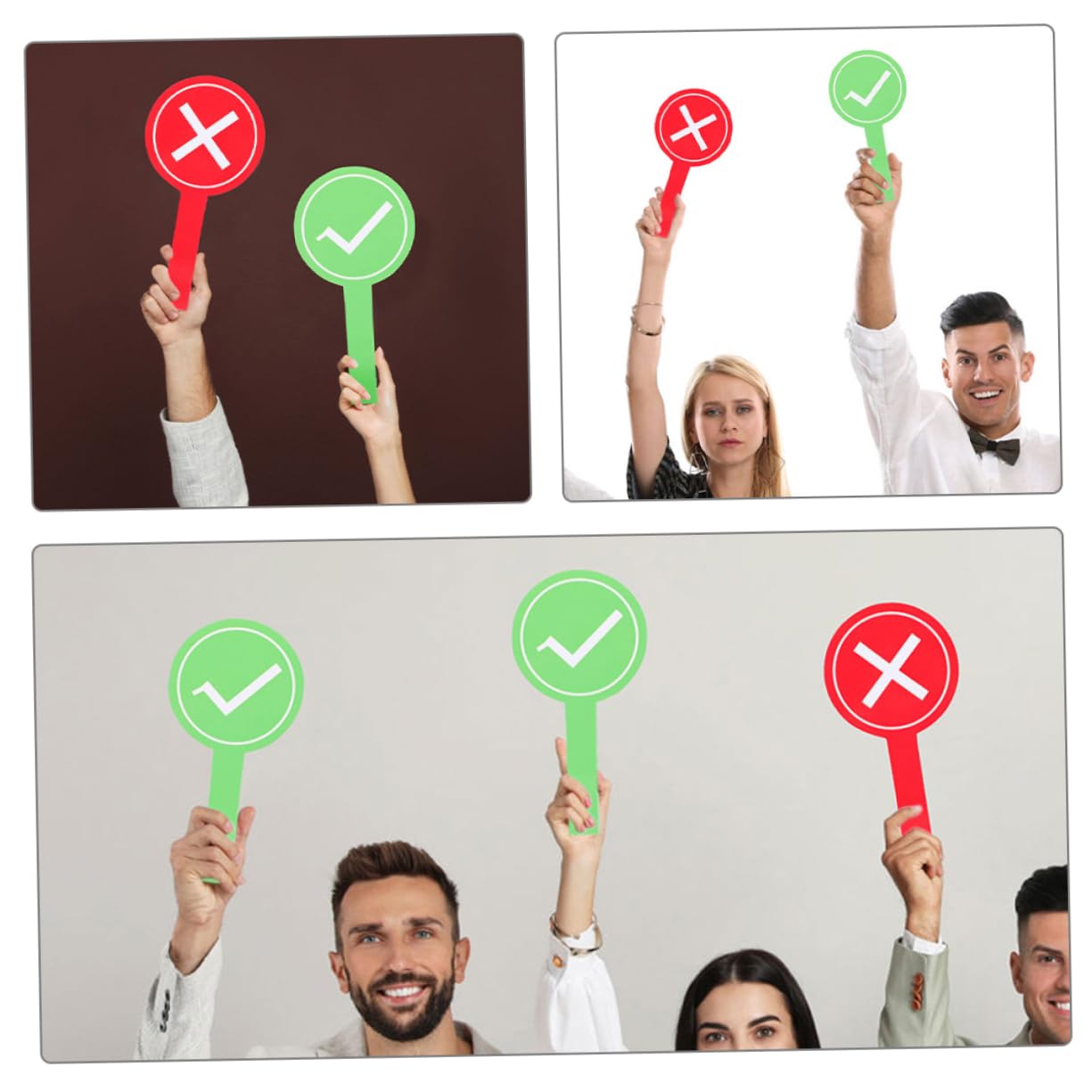 Palette De Vote Réutilisable 8 Pièces Rouge Vert Vrai Faux Panneau De Signalisation Portable pour Salle De Classe Réunions Familiales Activités Ludiques