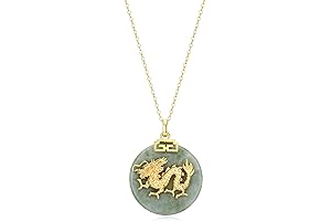 Enigmatic Jade Dragon Zodiac Pendant, an 18K Gold-Plated Talisman