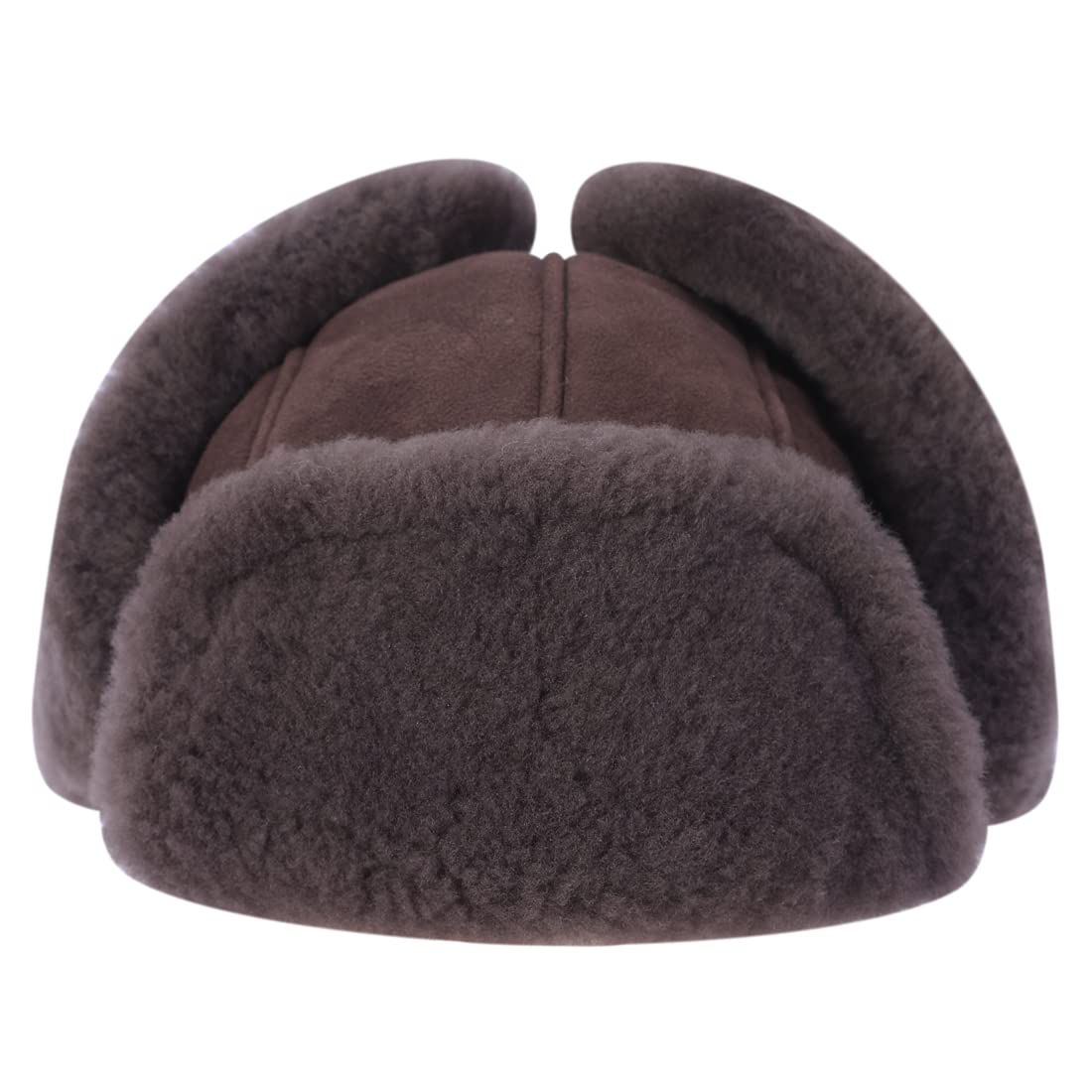 Harssidanzar Lammfell Shearling Wintermütze für Herren und Damen Echtes Leder Trappermütze Fliegermütze Aviatormütze Ushanka Bomber Hut mit Ohrenklappen CU603EU1