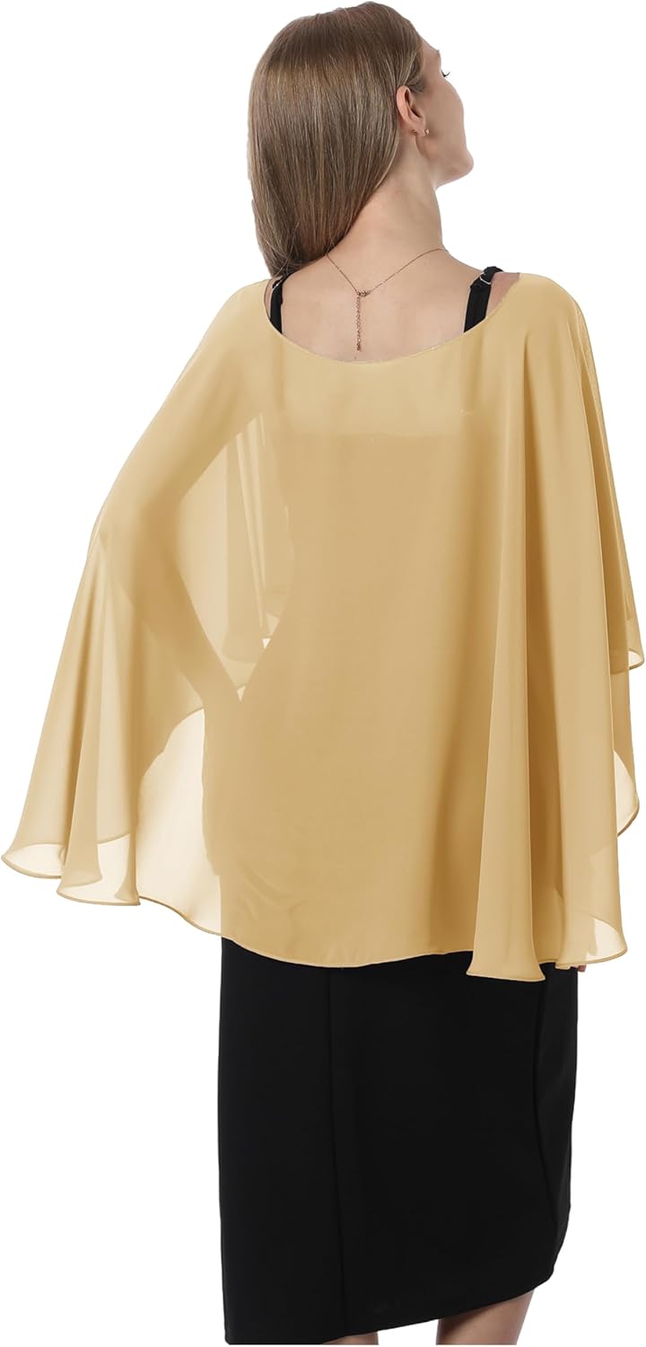 Capelets for women Chiffon Cape Shawls and Wraps for Evening Dress Wedding Capes Cover Up - Image 4