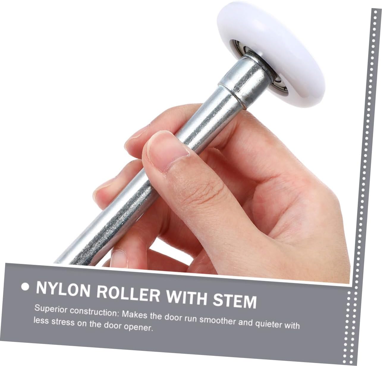8pcs Garage Door Rollers Stem Quiet Nylon Rollers for Door Pulley Wheel Replacement