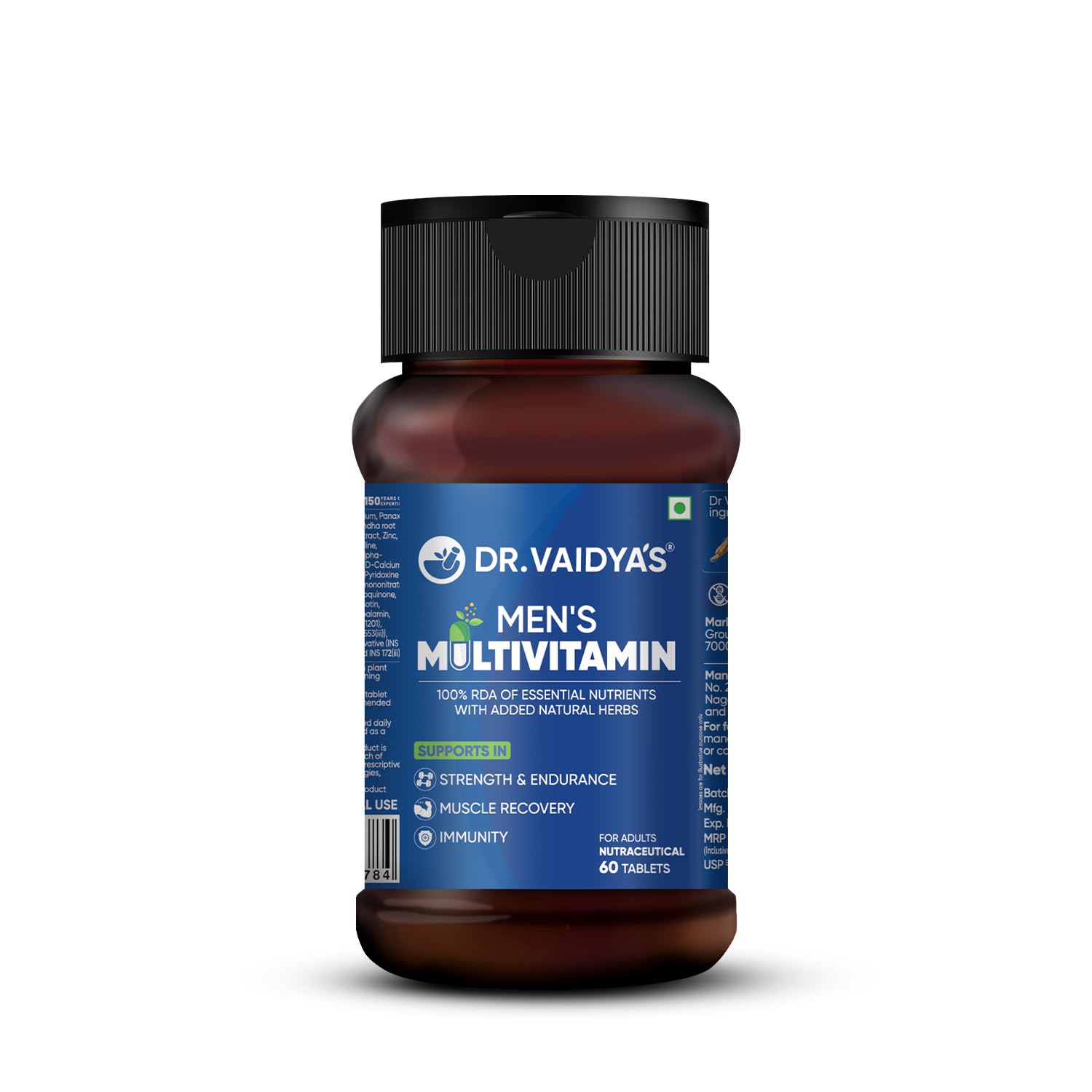 Dr. Vaidya’s Men’s Multivitamin Tablet | Natural Multivitamin for Men Enriched with Ayurvedic Herbs | Goodness of Vitamin C tablets, Vitamin D, Calcium, Vitamin D3, and Magnesium Supplement | 60 Tablets (Pack of 1)-image-25