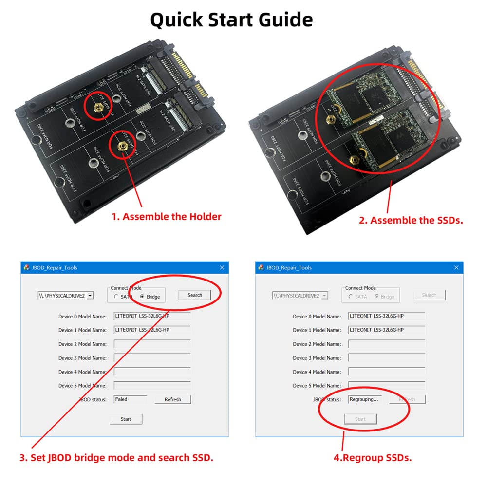 Amazon.com: NFHK Dual NGFF B+M Key M.2 SSD Card JOBD Raid0 Span