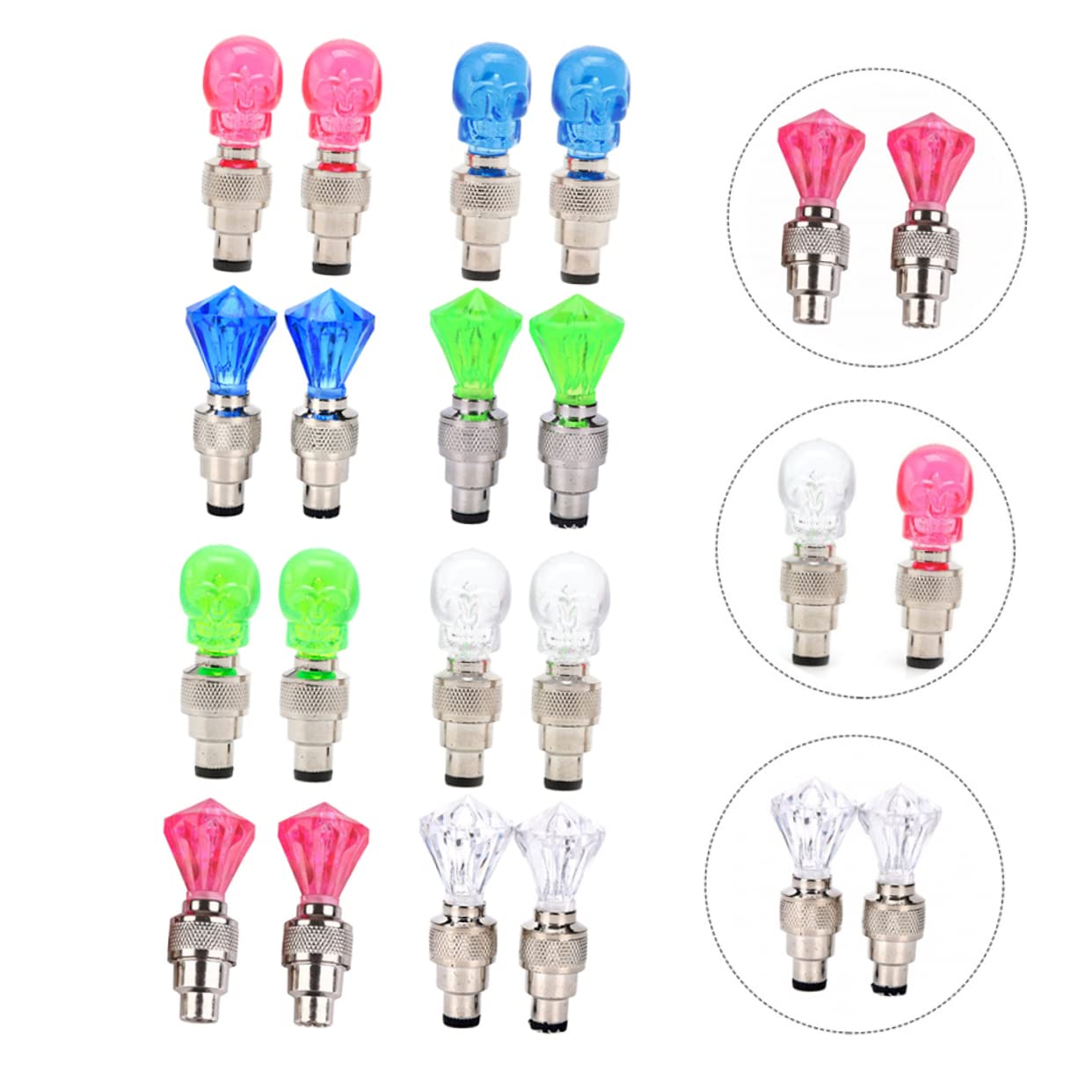 POPETPOP Luce Valvola Bicicletta Luci Bici Pneumatico Ruota Luce Ruota Raggi Ruota Lampada Luce Bici da Strada Plastica
