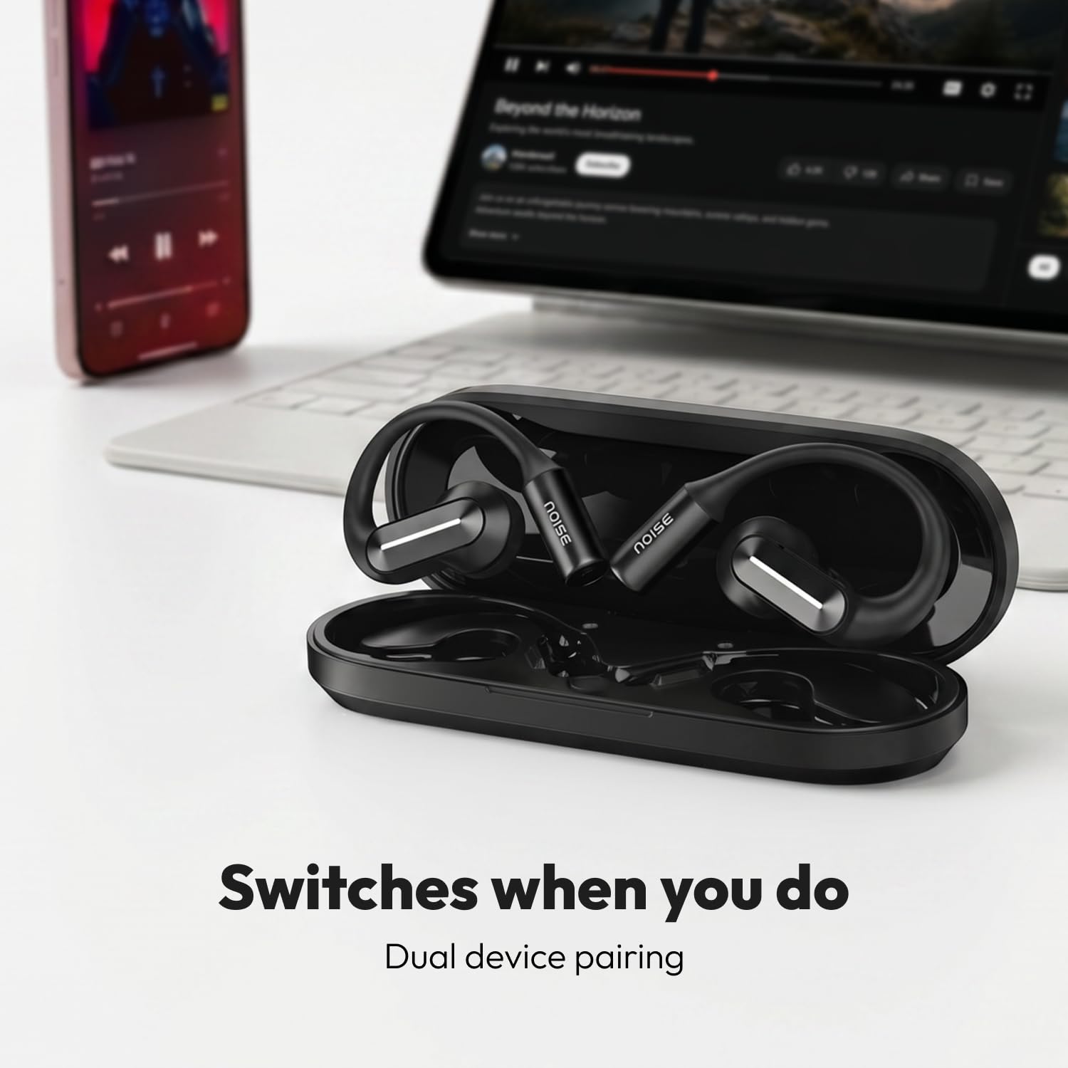 Noise Alt Buds Open Wireless Open-Ear Earbuds (2026), Red Dot Award-Winning Design, Hi-Res LHDC Audio, AI-Powered, Quad Mic ENC, App Support, Up to 35H Playtime, Bluetooth v6.0 (Chosen Black) — Amazon image 12