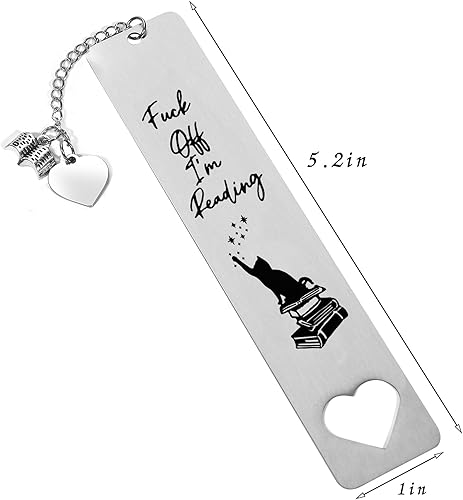 Miniatura 4 de PLwelth Marcapáginas divertido para mujeres y hombres, marcapáginas de metal para amantes de los gatos, lindo marcapáginas con colgante de borla de