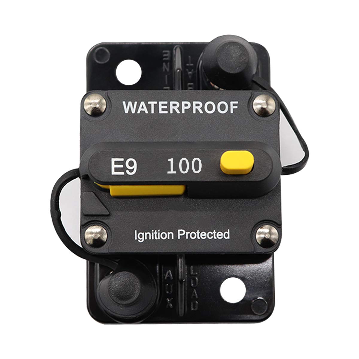 Waterproof Circuit Breaker Surge Protector with Manual Reset Button 12V- 72V DC Fuse Inverter for Car RV Marine Boat (100A)