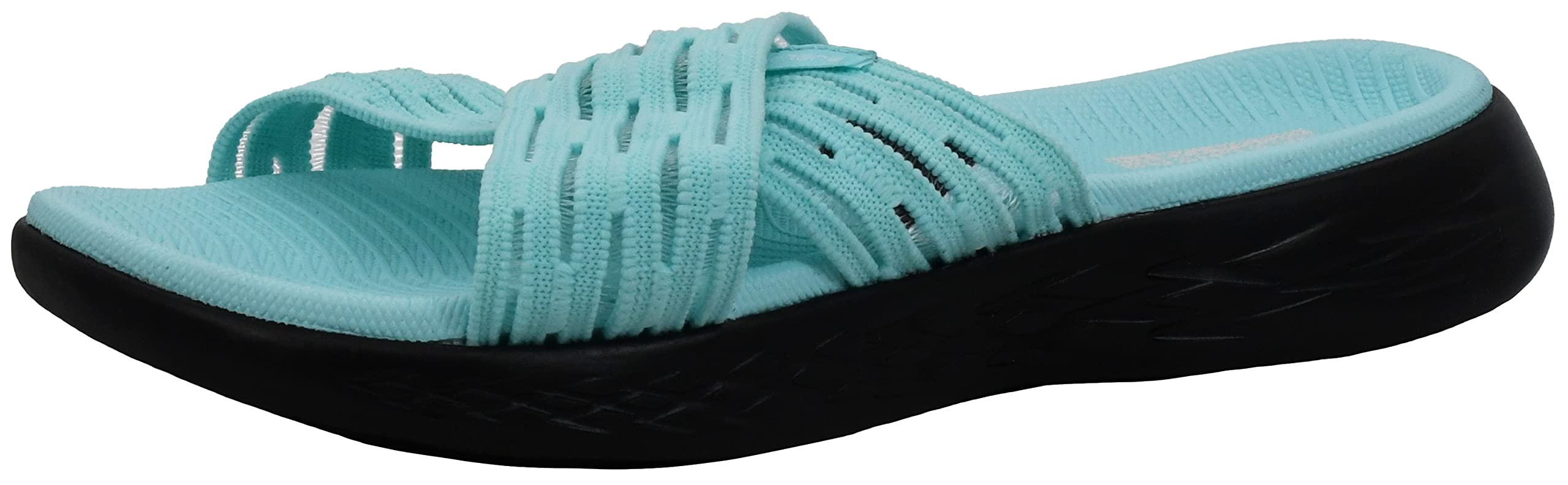 SkechersWomen's On The Go 600-Sunrise Slide Sandal Black/Aqua 9