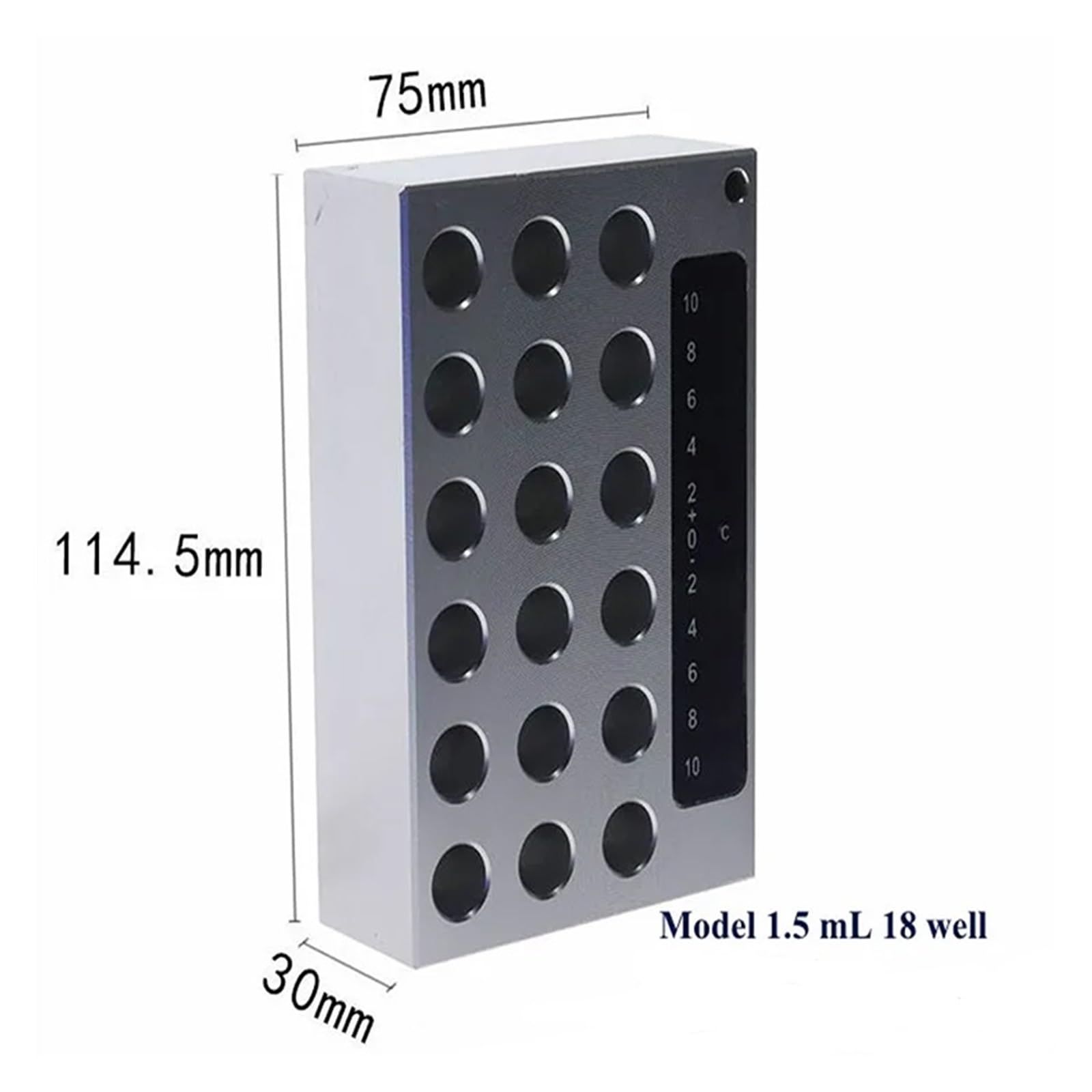Enfriador PCR con termostato de baja temperatura, caja de hielo de aluminio de 0,2/1,5/2/5/10/15/50 ml(1.5ml 18 well 1PCS)