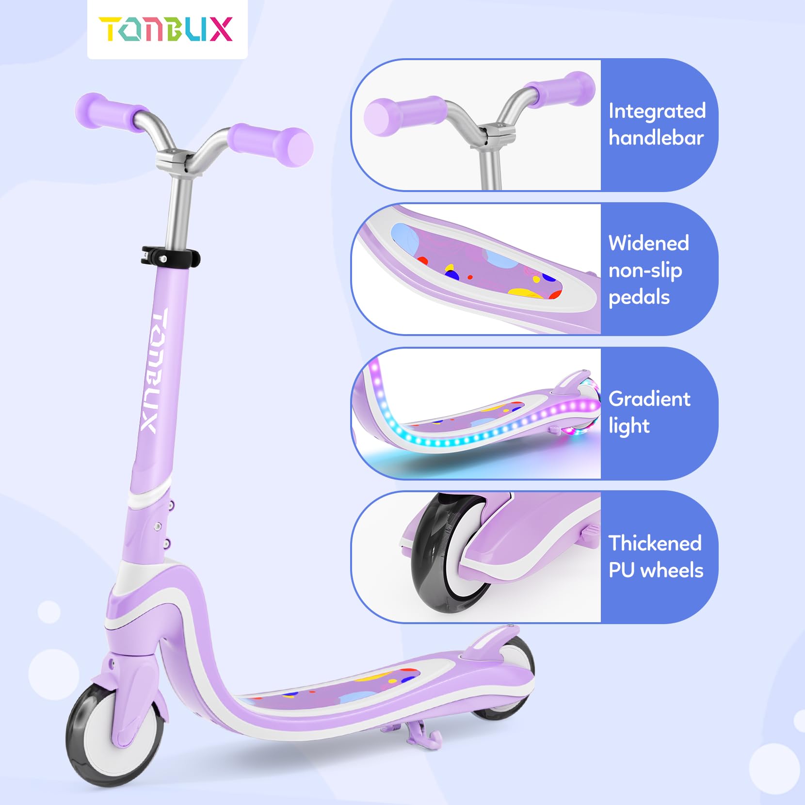 Scooter for Kids Ages 3-12 TONBUX 2 Wheel Kids Scooter with Light Up Wheels & Stem & Deck, 3 Adjustable Height Handle - Image 8