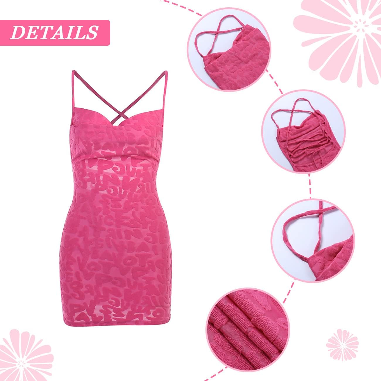 Vestito Donna Spaghetti Strap Abito Corto Estivi Elegante Cerimonia Vestiti con Cinturino a Spalla Texture Jacquard Abiti da Cerimonia Festa Cocktail Party