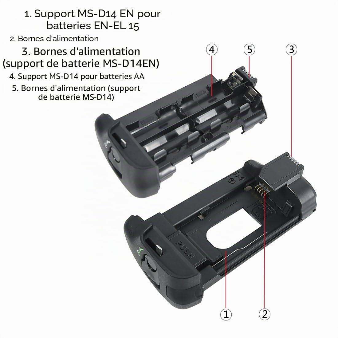 DSTE Multi-Puissance Vertical Batterie Poignée Titulaire pour Nikon D7100 D7200 DSLR Caméra comme MB-D15 avec 2-pack EN-EL15