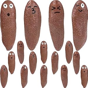 Easter Basket Stuffers Egg Fillers, Easter Gifts for Kids Teens Adults 12pk Emotion Fake Poop Slingshot Finger Toys Party Favors Game Prizes, Funny Gag Stocking Stuffers for Kids 3-5 4-8-12 Boys Girls