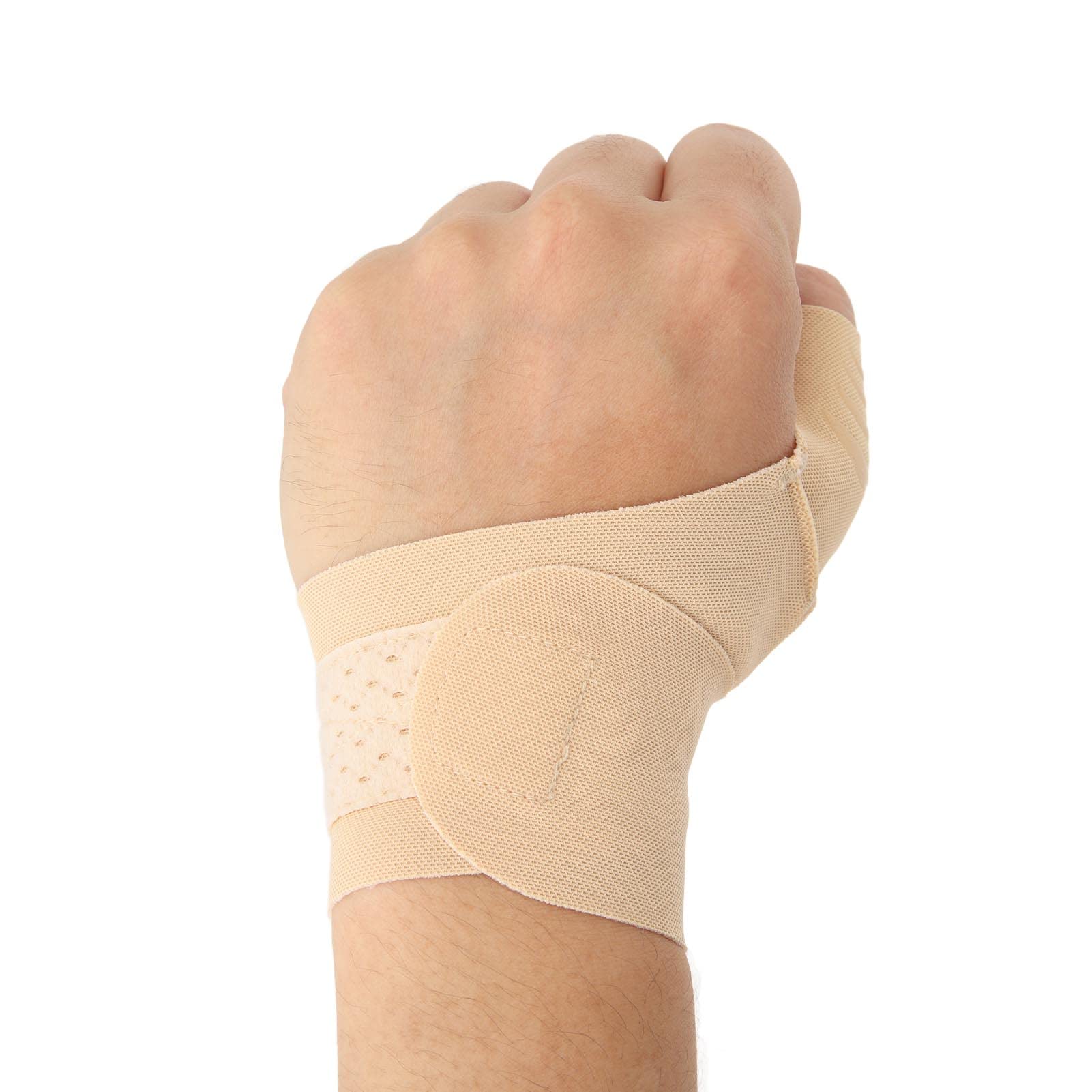 Soft Adjustable Wrist Thumb Support Brace, Finger Splint for Tendonitis Relief with Silicone Compression Strip Skin Color (Left Hand)