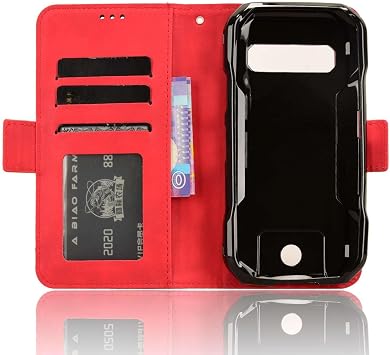 Case for Kyocera Torque G06 KYG03.Imitation leather Flip Case With Movable Card Slots.Bracket design-Red