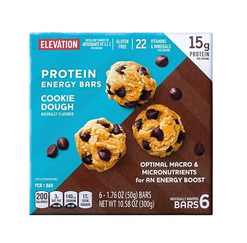 Miniatura 3 de Millville Elevation - Barras de proteínas para bocadillos de 1.4 onzas, barras de 0.18 oz de proteína (masa de galleta, paquete de 2 (12 barras))