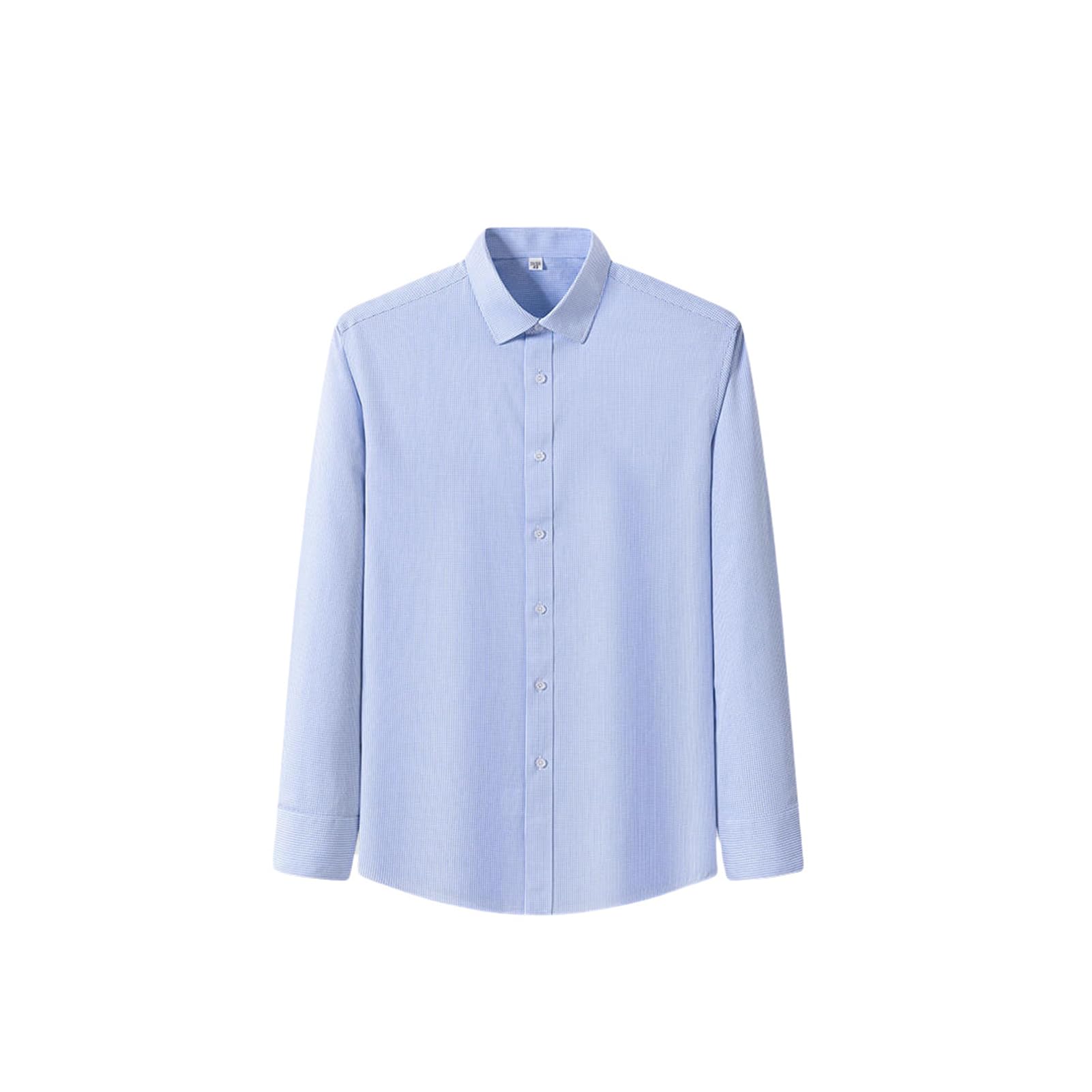 Camicia da uomo business casual, in cotone, tinta unita, slim fit, colletto quadrato, antipiega, leggera, con bottoni