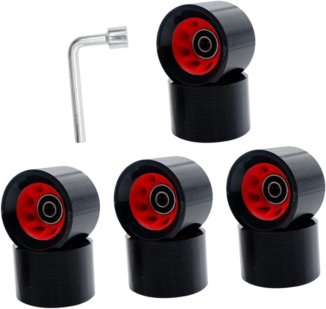 Milisten Replacement Speed Skating Wheels Double-row Roller Outdoor Skates Pu Wear-resistant for Flat Roads Ramps