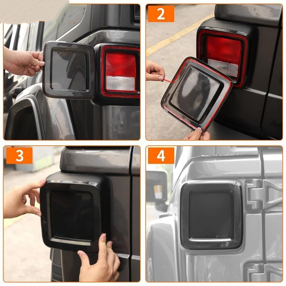 Funda luz trasera para Jeep Wrangler JL 2018-2024 protector de rejilla abs 3