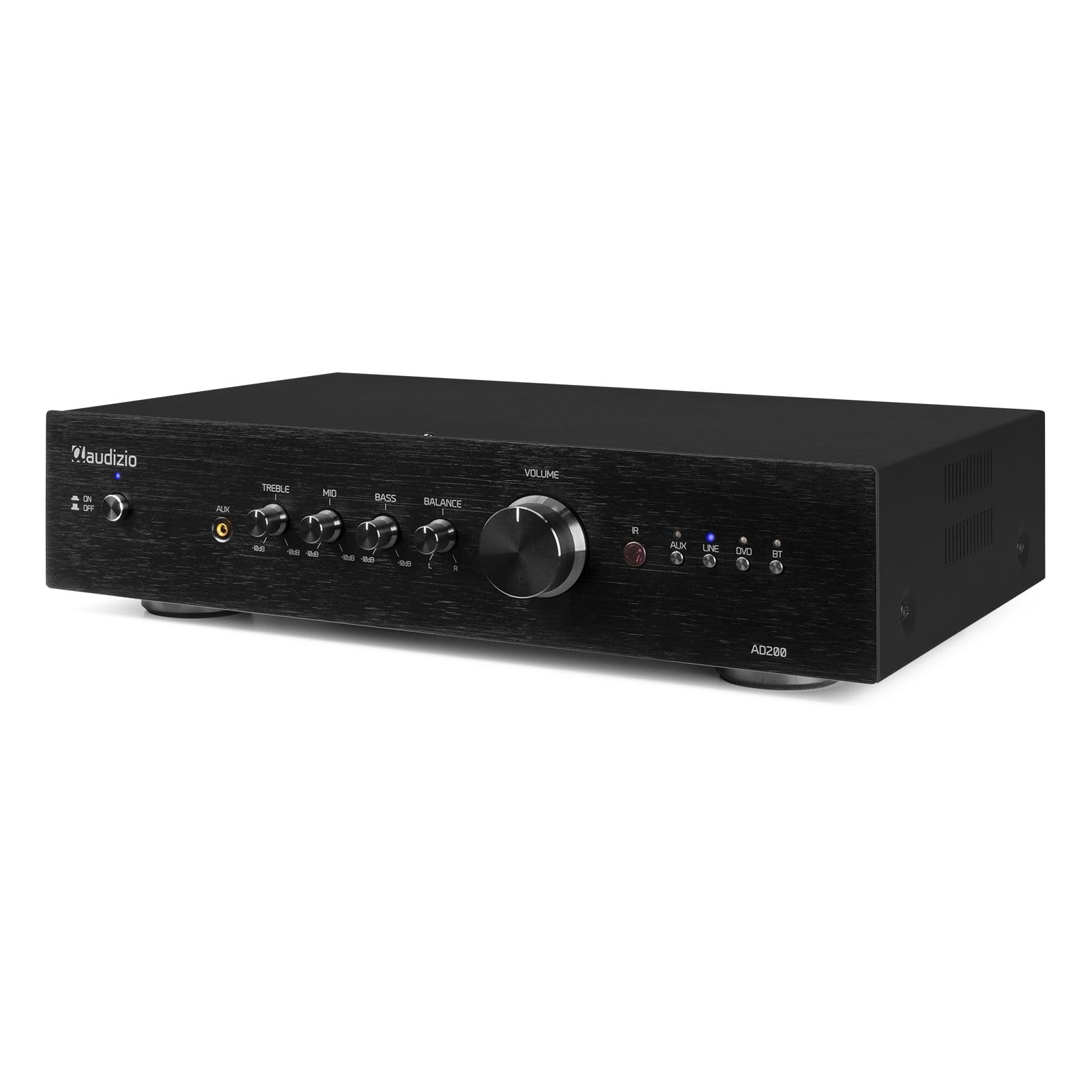 Audizio AD200B Amplificateur Hi-FI Bluetooth 2.1 - Noir, 400 Watts, 2 Sorties Enceintes, 1 Sortie Sub, Lecteur MP3, Égaliseur de Son, 2 Canaux, Idéal pour Vos Films et Écouter Votre Musique