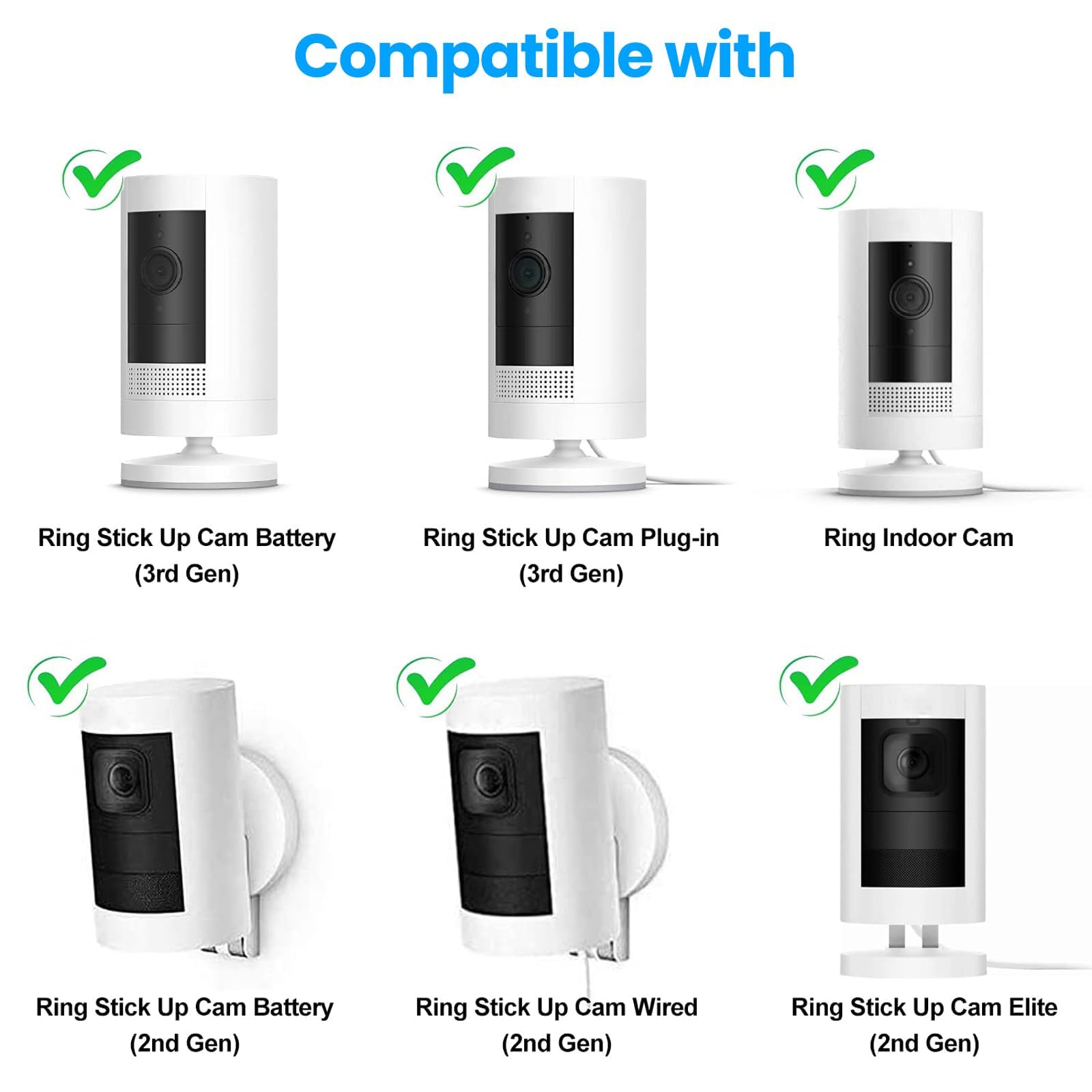 Zythrem 3 Pezzi Staffa Telecamera esterna supporto sorveglianza 360°Supporto da Parete per Telecamere di Sicurezza da Interno e Esterno per WYZE, Arlo, Arlo Pro e altri modelli compatibili (Bianca)