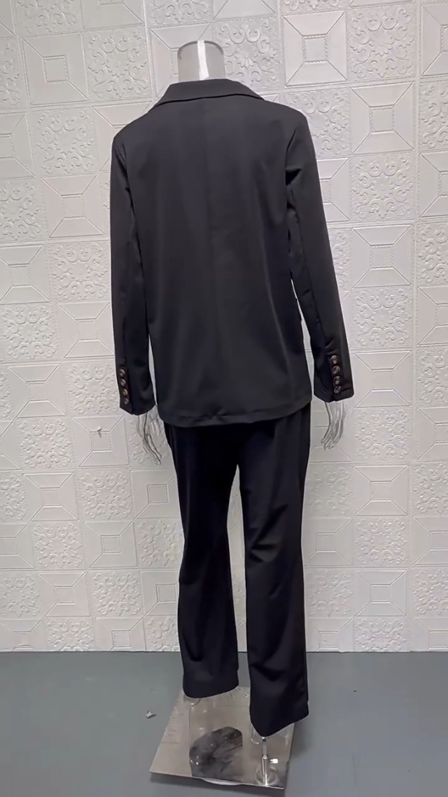 Tailleur Donna Due Pezzi Con Giacca E Pantaloni - Taglie Forti, Elegante Per Ufficio, Autunno/Inverno