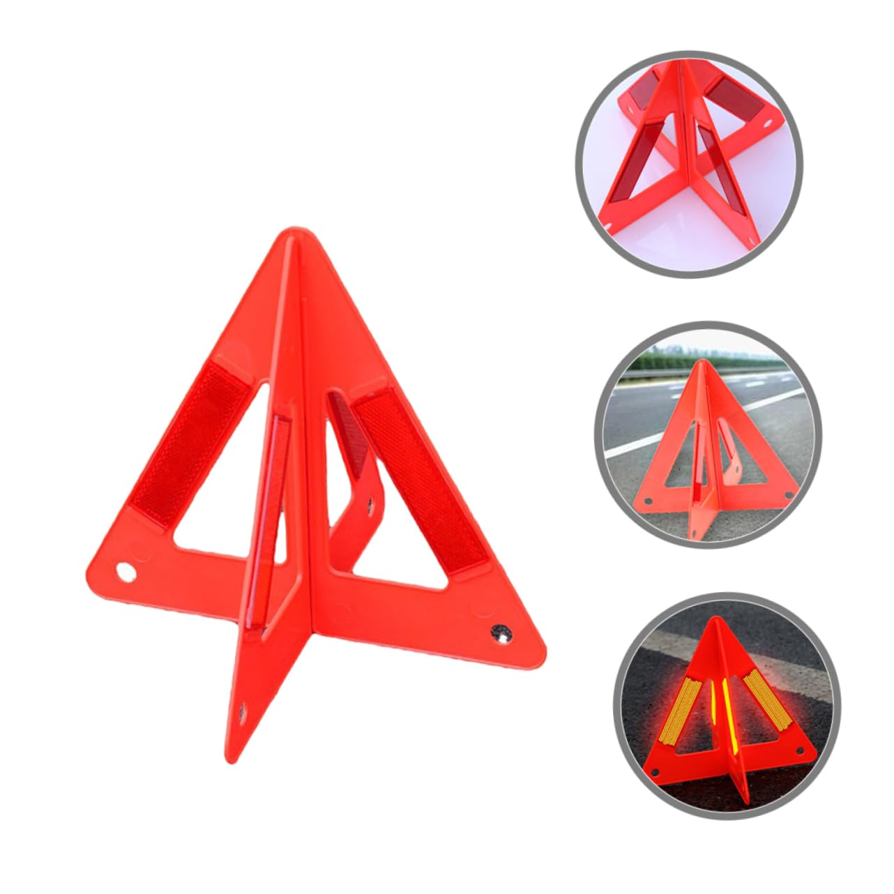 Triángulo de Advertencia Plegable Naranja Pvc 3 Piezas para Coche