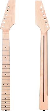 Leo Jaymz Electric Guitar Neck, 12"-16" Compound Radius, One-Piece Canadian Hard Maple, 22 Stainless Steel Frets 2.4x1.4mm, Oiled Bone Nut 42mm, Matte Finish