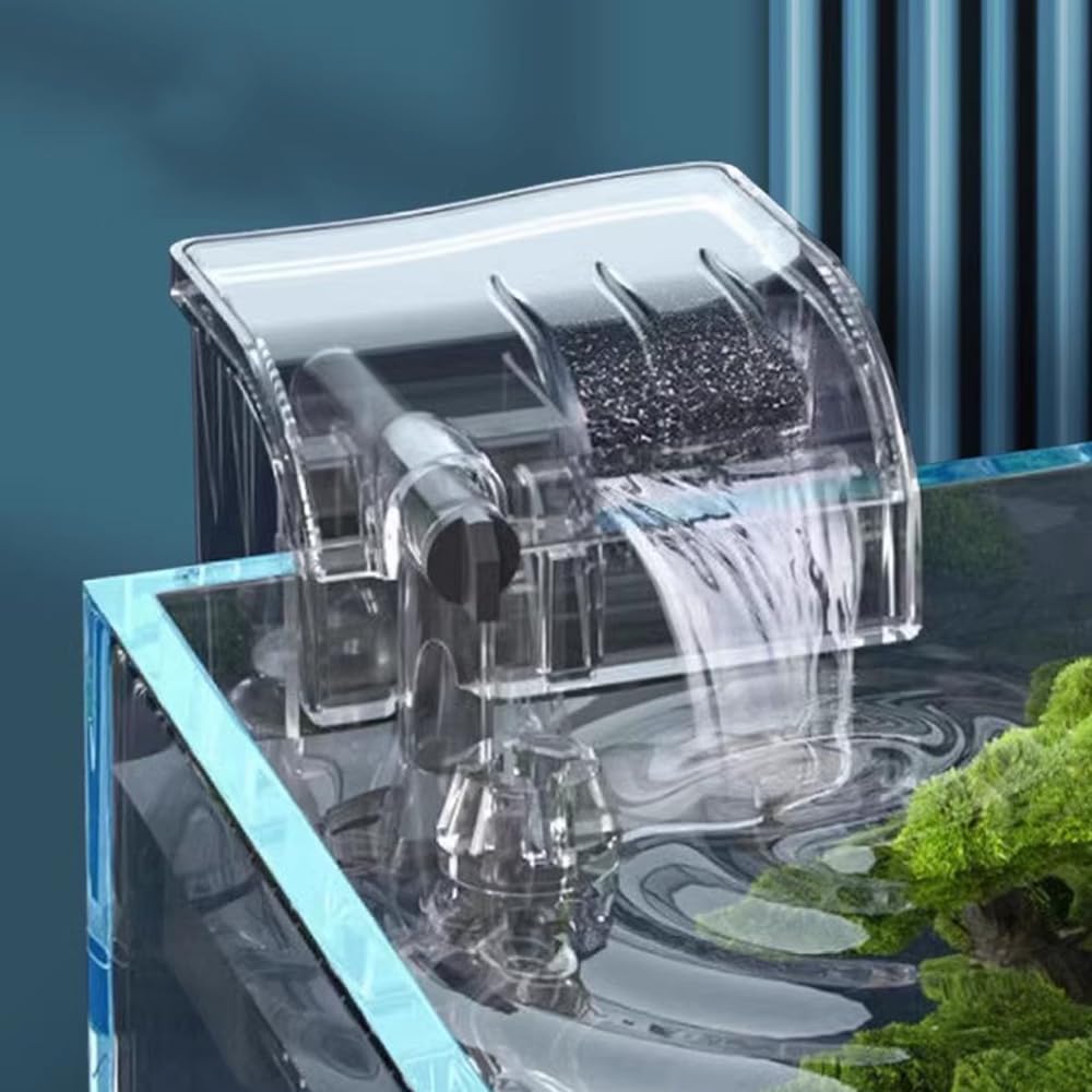 HIERYAN Fish Tank Filter Aquarium Hang on Filter, External Fish Tank Filter, Small Submersible Hanging Fish Filter for 2 to 9 Gallons Tank