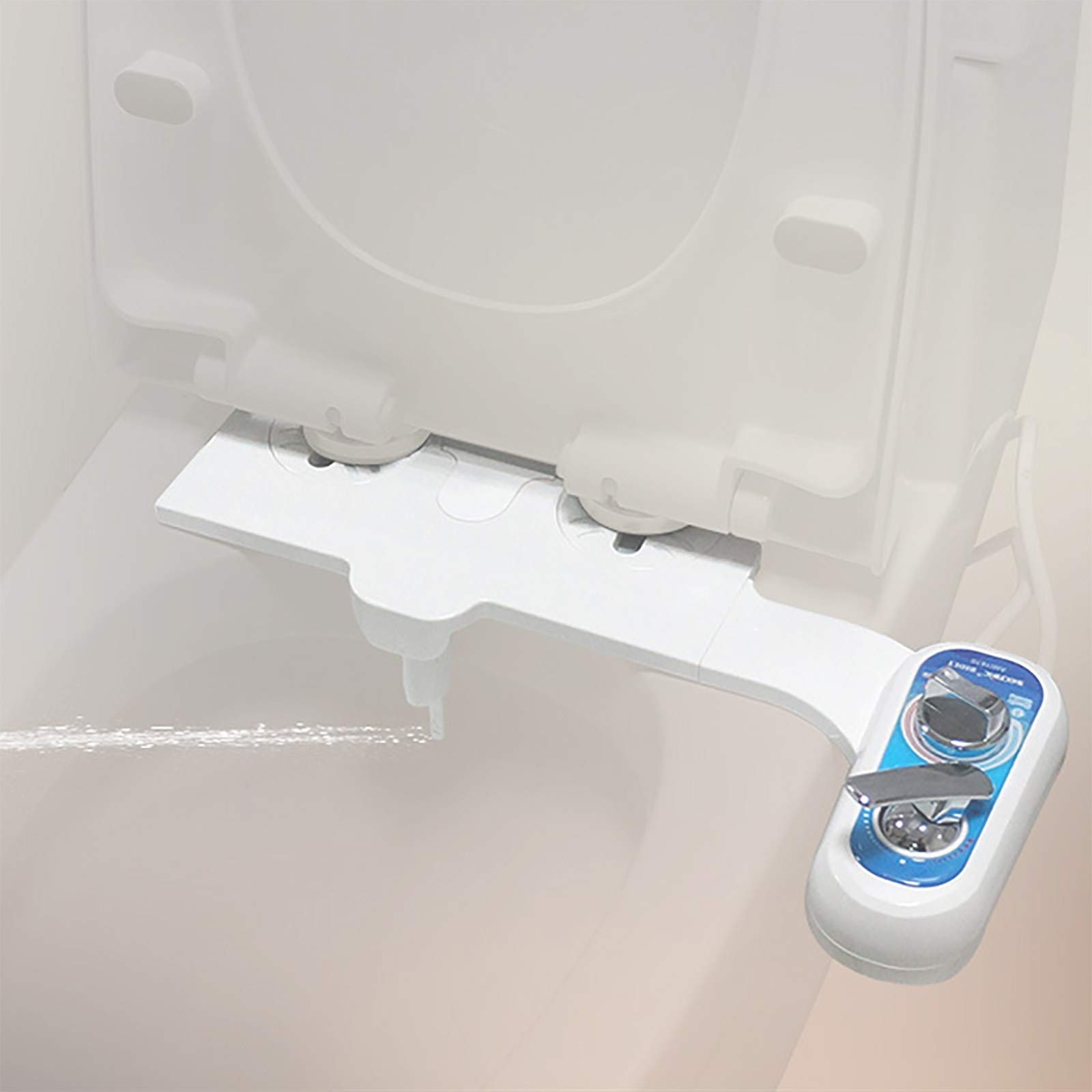 Przystawka do bidetu z rozpylaczem ciepłej i zimnej wody do deski sedesowej z dyszami samoczyszczącymi, kontrola ciśnienia wody – nieelektryczny bidet leworęczny