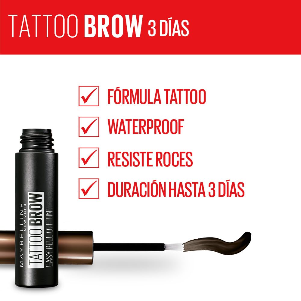 Maybelline New York Tattoo Brow Geçici Kaş Dövmesi, Açık Ton, 4.9 ml (2 paketi)