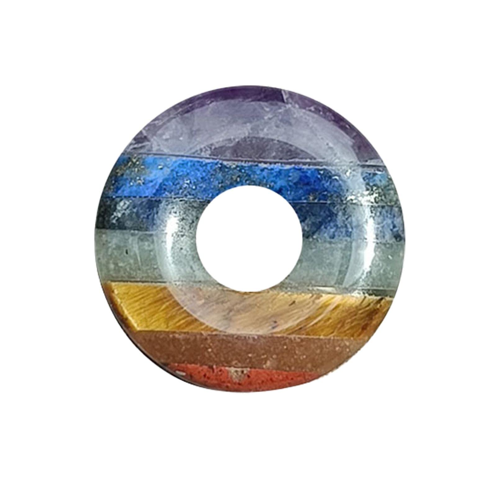 Worry Stone Donut Shape | 7 Healing Crystals - Natural Rubbing Stones, Meditation Crystals, Full of Spiritual