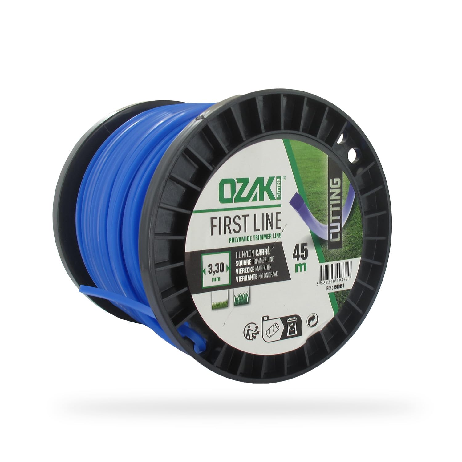 Greenstar - correa de nylon, cuadrado, azul, 45m - Ø 3,30mm