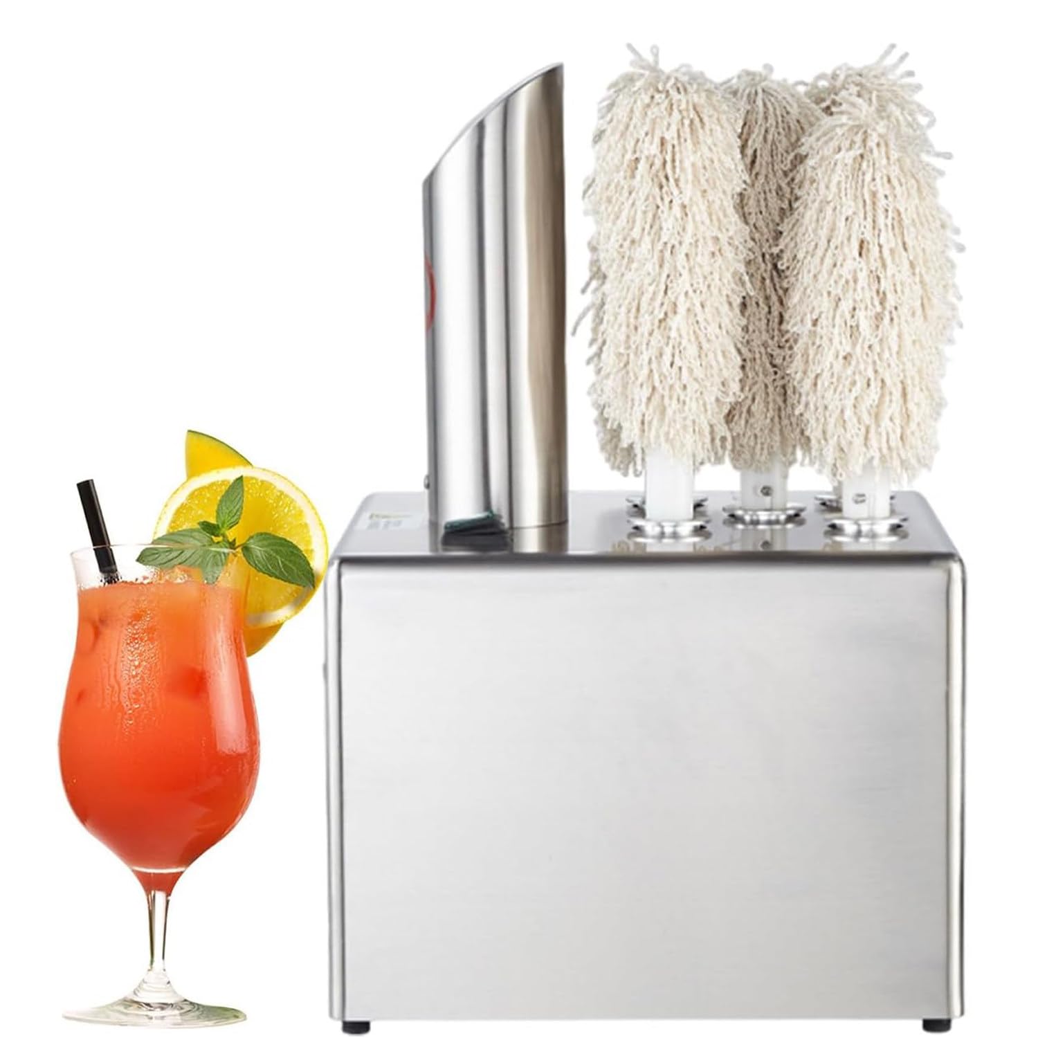 Pulidora eléctrica de cristal para copas de vino de acero inoxidable, 300 tazas/hora, secado al aire a 60 °C, ideal para uso comercial