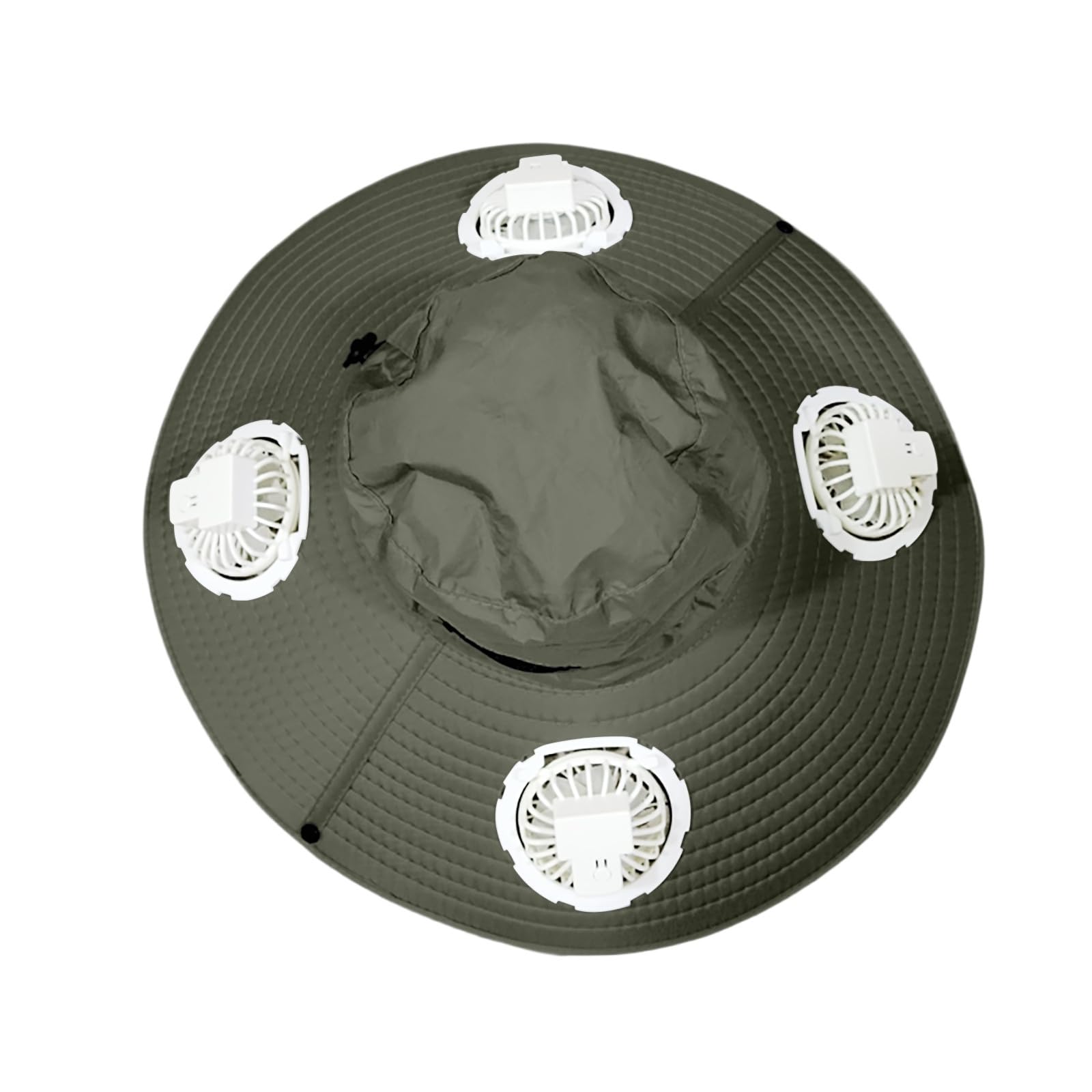 Générique Chapeau De Soleil D'extérieur À Large Bord - avec 4 Ventilateurs Solaires - Homme Femme - Été Chapeau Anti UV Rafraichissant - Rechargeable par USB - Pêche Plage Randonnée Safari