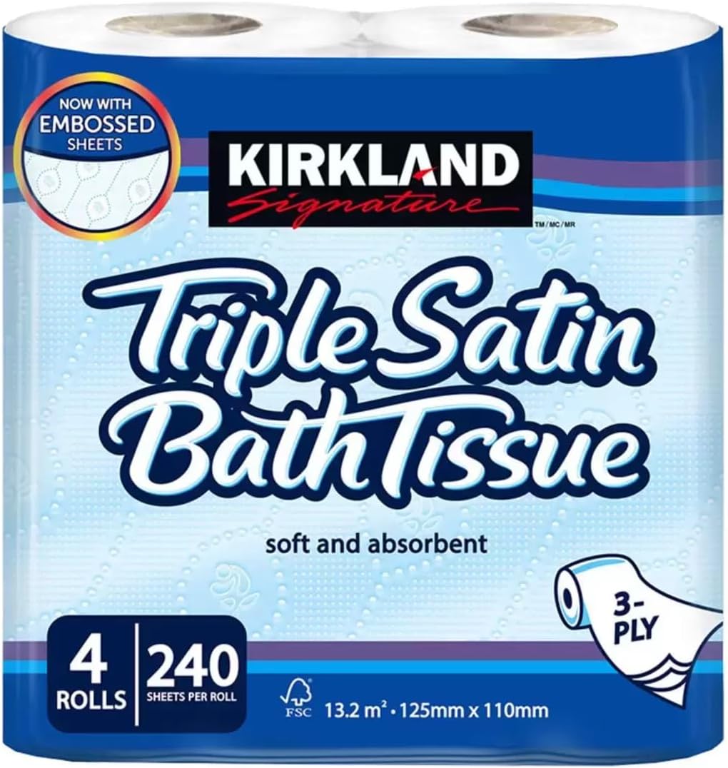 Signature Soft and Absorbent Triple Satin 3 Ply Toilet Tissue 4 Rolls