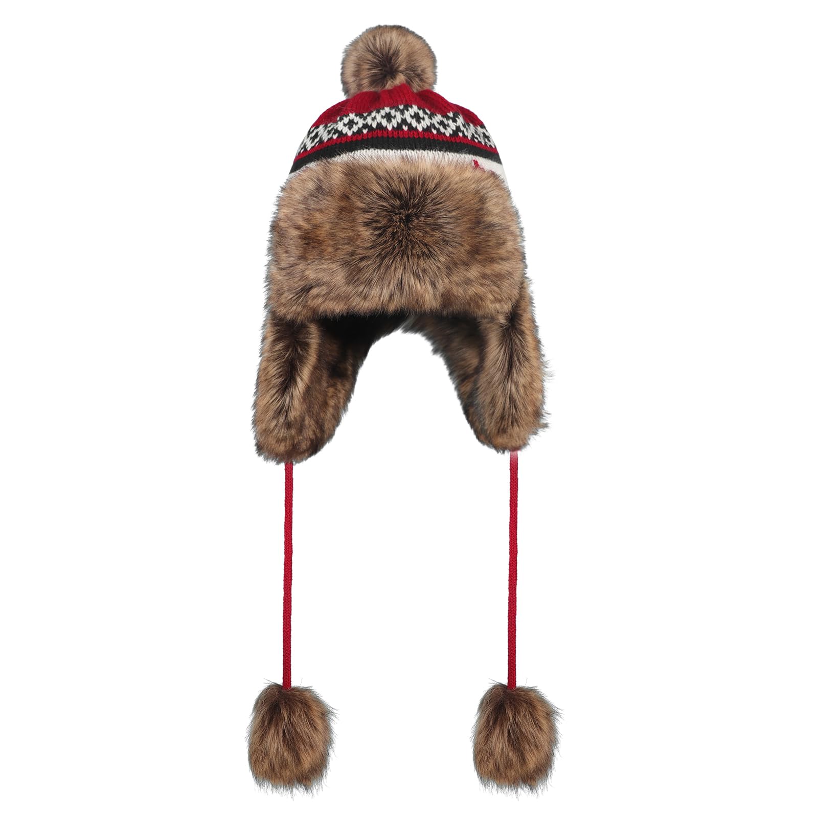 OhMill Chapka en Fausse Fourrure Chapka Suède Chapeau de Trappeur Chapeau de Chasse Russe Chaud Bonnet Tricoté avec Cache-Oreilles Anti-Vent pour Extérieur d’Hiver