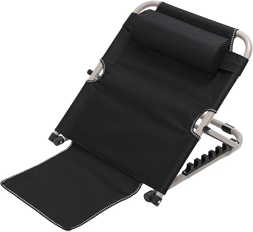 FILFEEL Lifting Bed Backrest with Head Pillow, Adjustable Bed Back Rest, Folding Wedge Support for Elderly Pregnant Women, Comfortable Support (Black)