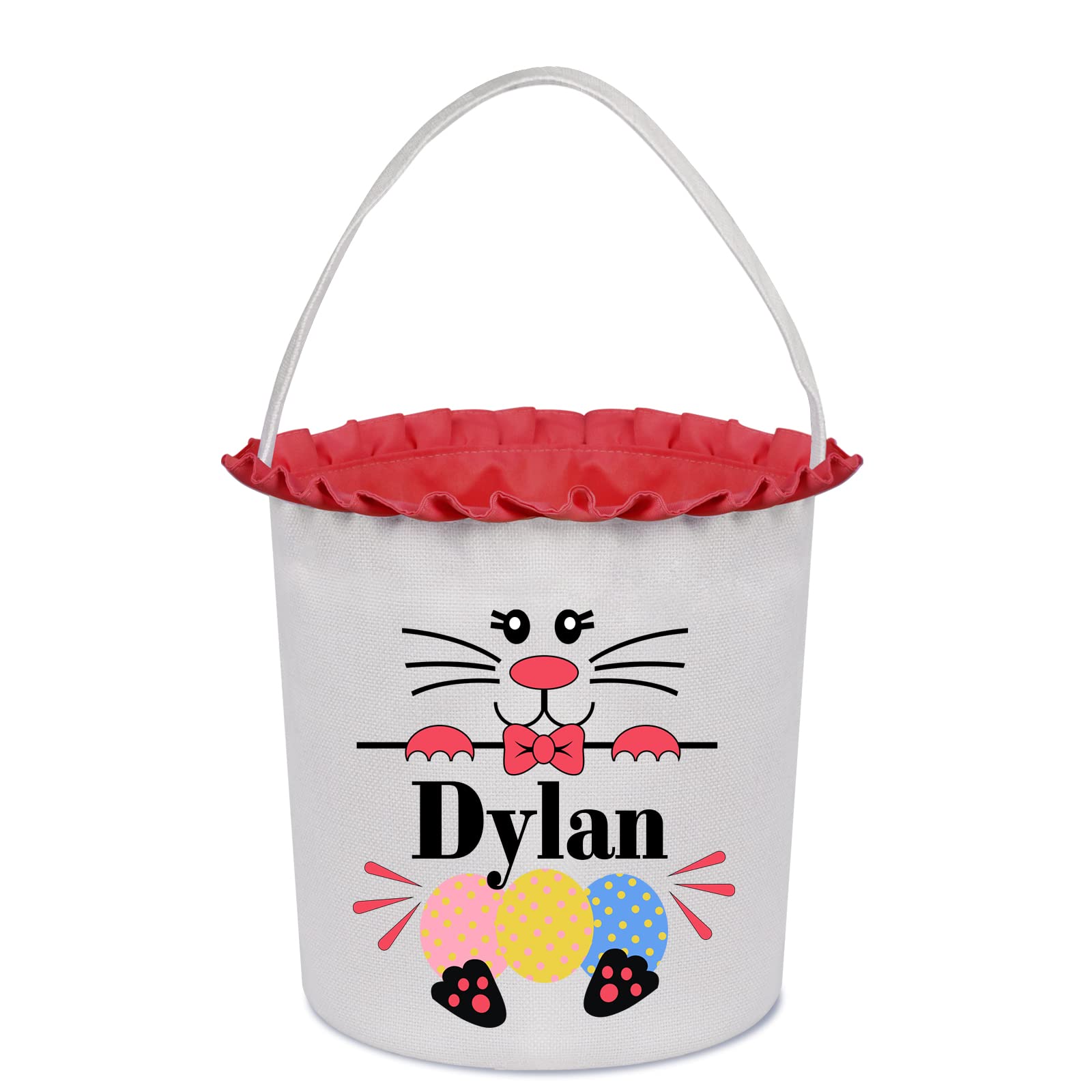 Personalized Easter Basket for Kids, Easter Basket Gifts, Red Easter Bunny Basket Bags, Easter Eggs Hunt Baskets for Kids, Easter Basket Ideas, Easter