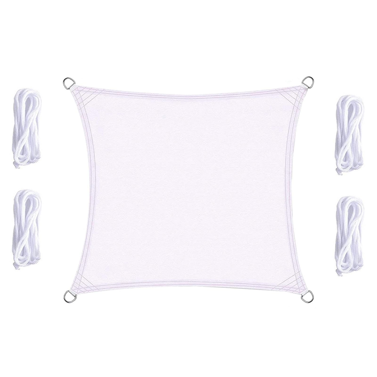 Xjhkg White Rectangle Sun Shade Sail, Waterproof Outdoor Sunscreen Awning Canopy With 4 Ropes(,3X3m)
