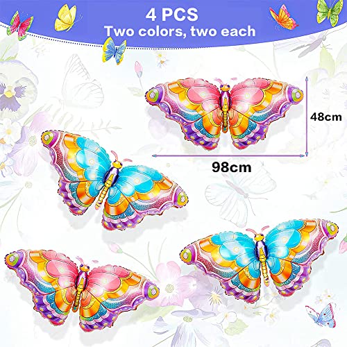 4 Pezzi Palloncini Farfalla,Palloncini in Lamina