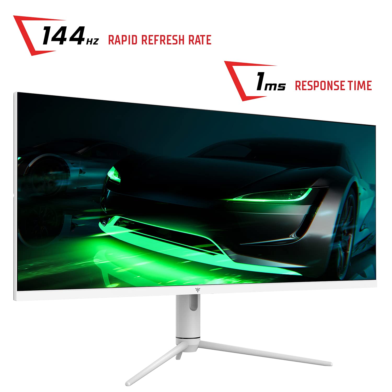 Itek Monitor Gaming GGF, Flat 40", 3440x1440 (Ultra WQHD), 21:9, HDR600, IPS, 144Hz, 1ms, FreeSync, G-Sync, HDMI, Display Port, Audio, LED RGB, Altura Ajustable, HUB USB, Type-C, Blanco Brillante
