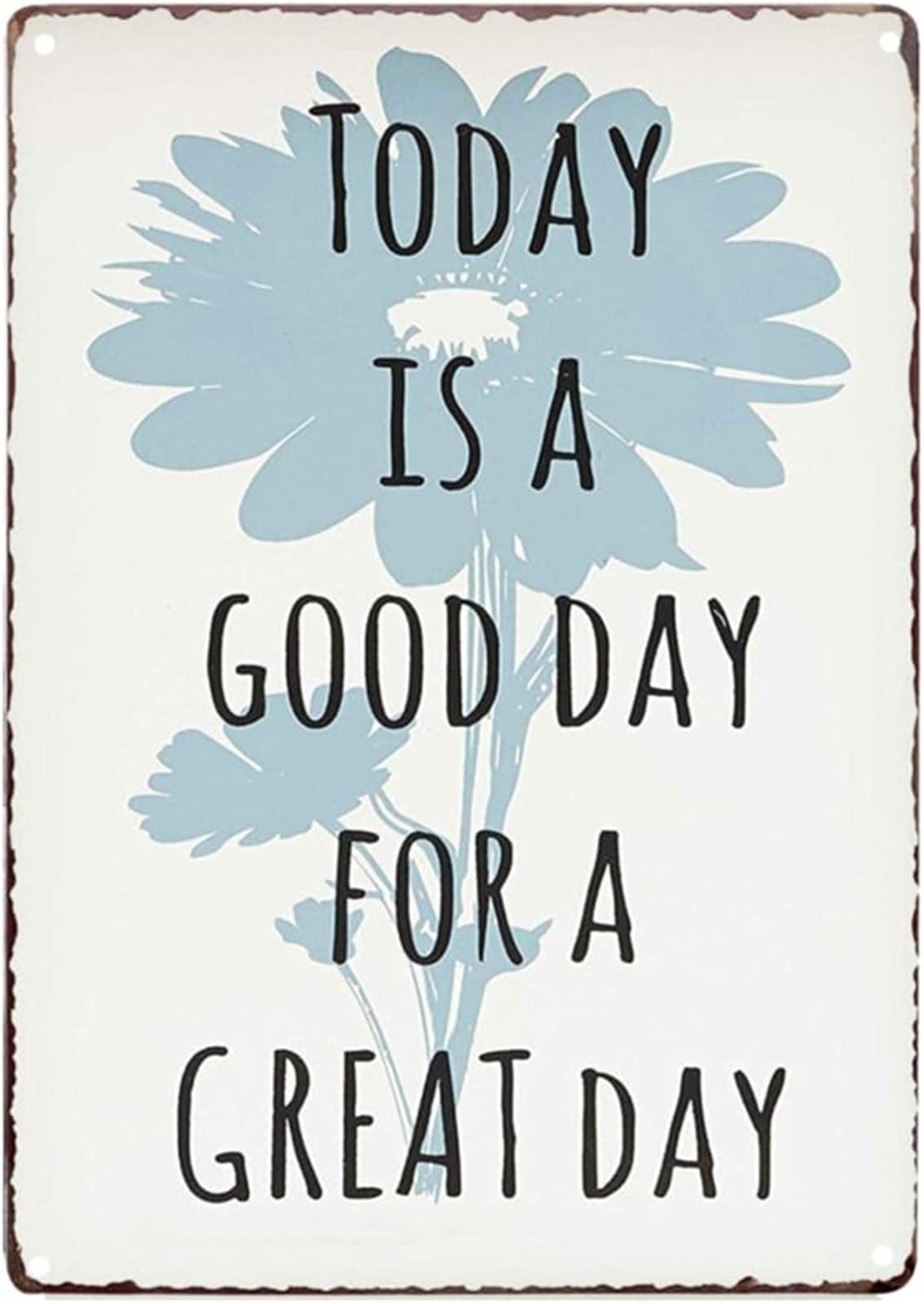 REIUAFWYGV Vintage Today Is a Great Day Sign Rustic Metal Plaque Heartwarming Decor for Farmhouse Kitchen Laundry Room Sunroom Wall Hanging 8 X 12 inch